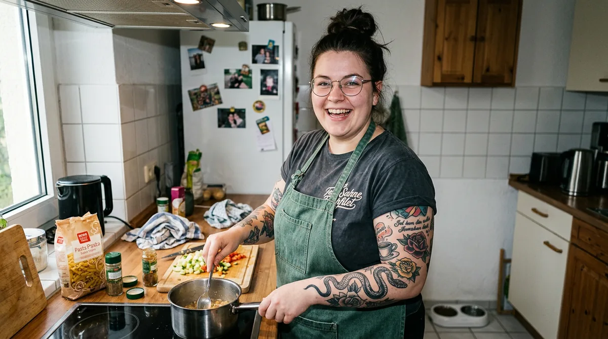 Lisa in her kitchen