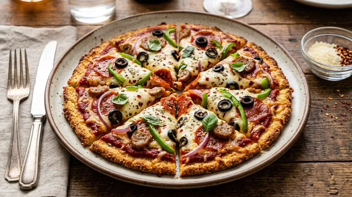 Keto Cannabis Cauliflower Crust Pizza
