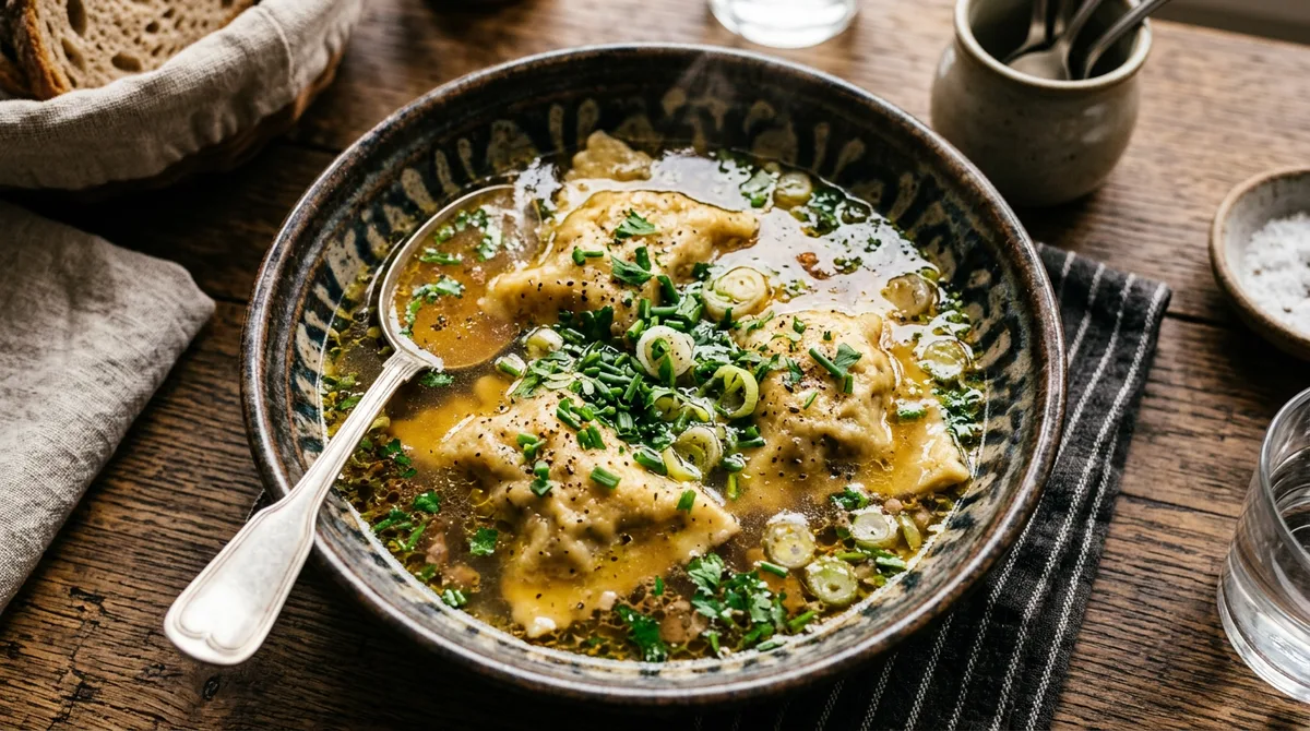 Cannabis Maultaschen in Broth