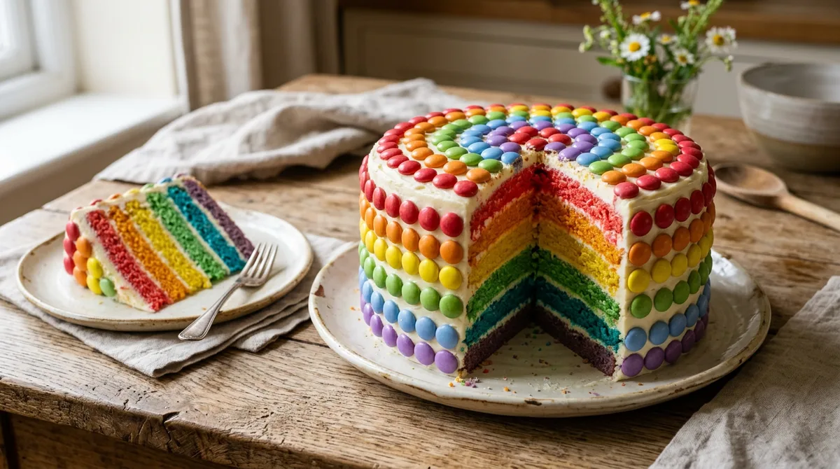 Cannabis Smarties Rainbow Cake