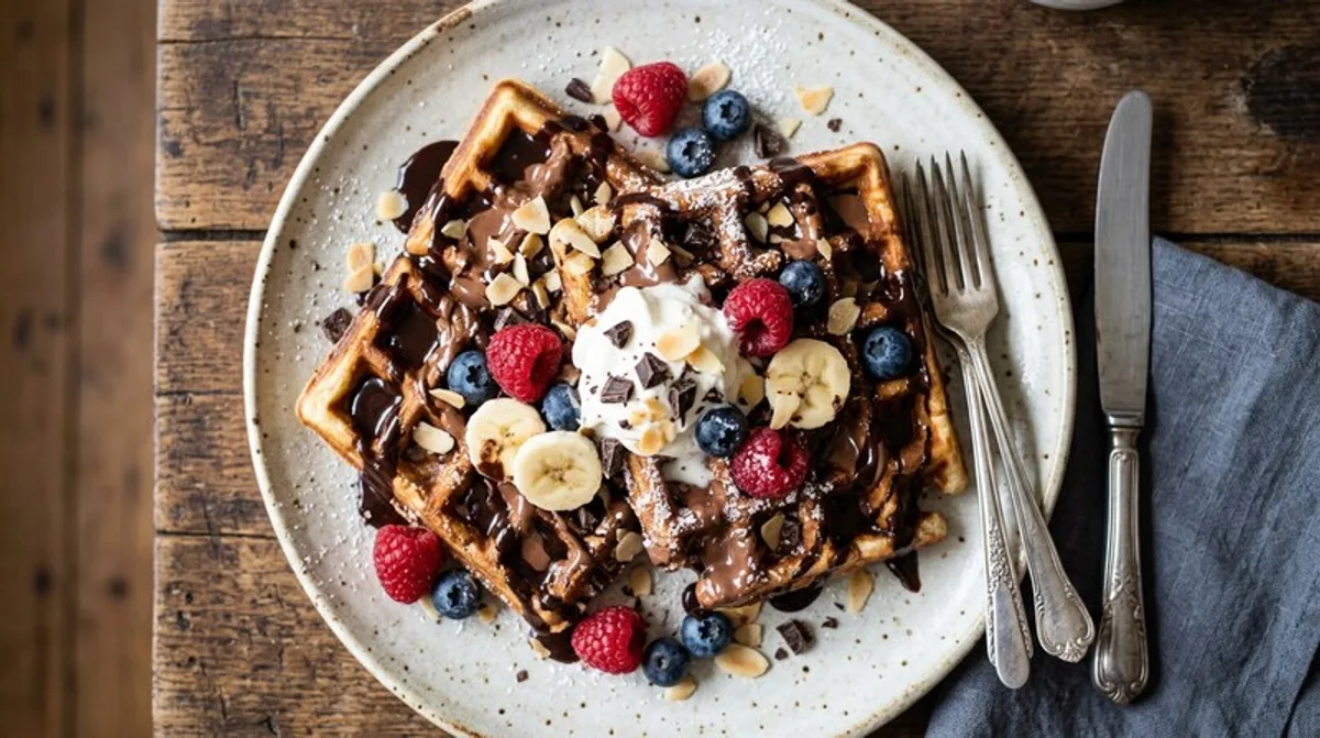 Cannabis Waffles with Chocolate Topping