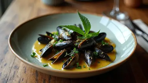 Cannabis Mussels in White Wine