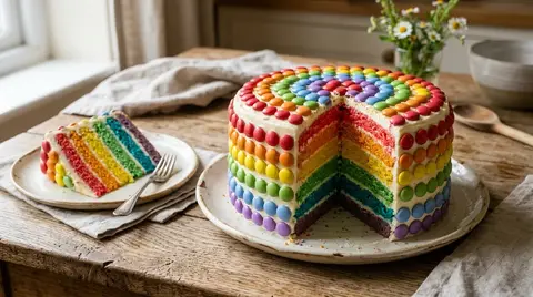 Cannabis Smarties Rainbow Cake