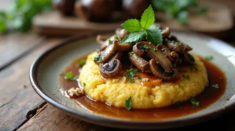 Vegan Polenta Mushrooms