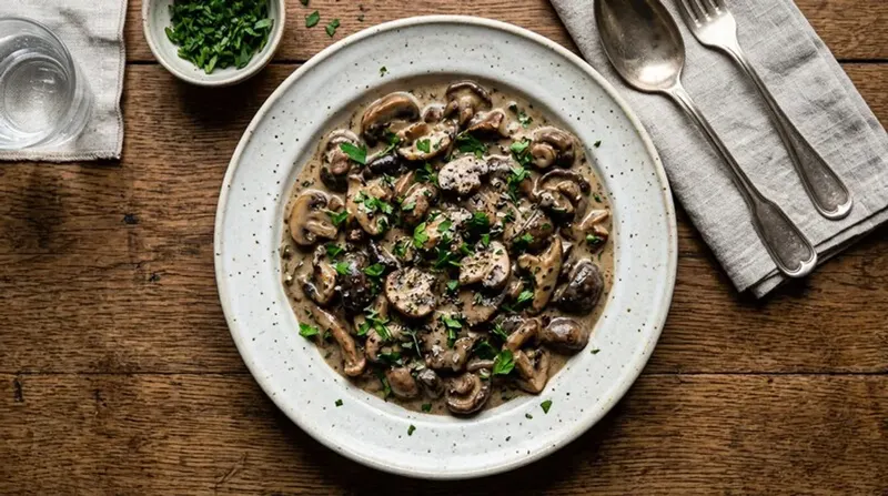 Infused Bacon Mushroom Pasta with Parmesan