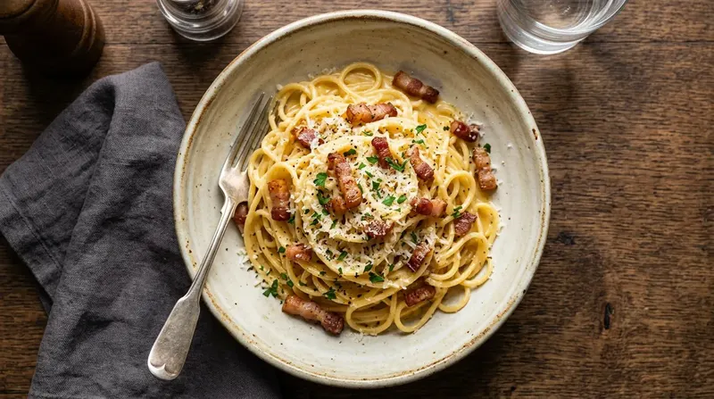 Infused Pasta Carbonara Creamy & Classic